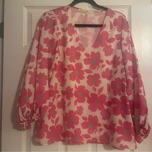 EUC Size Large Floral Blouse by Vine & Love
